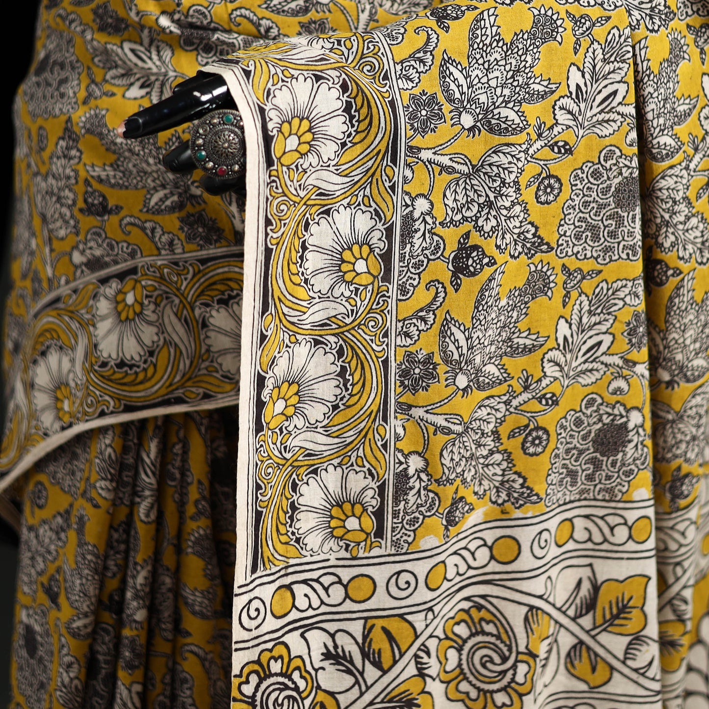 Cotton Saree in Kalamkari Print  23
