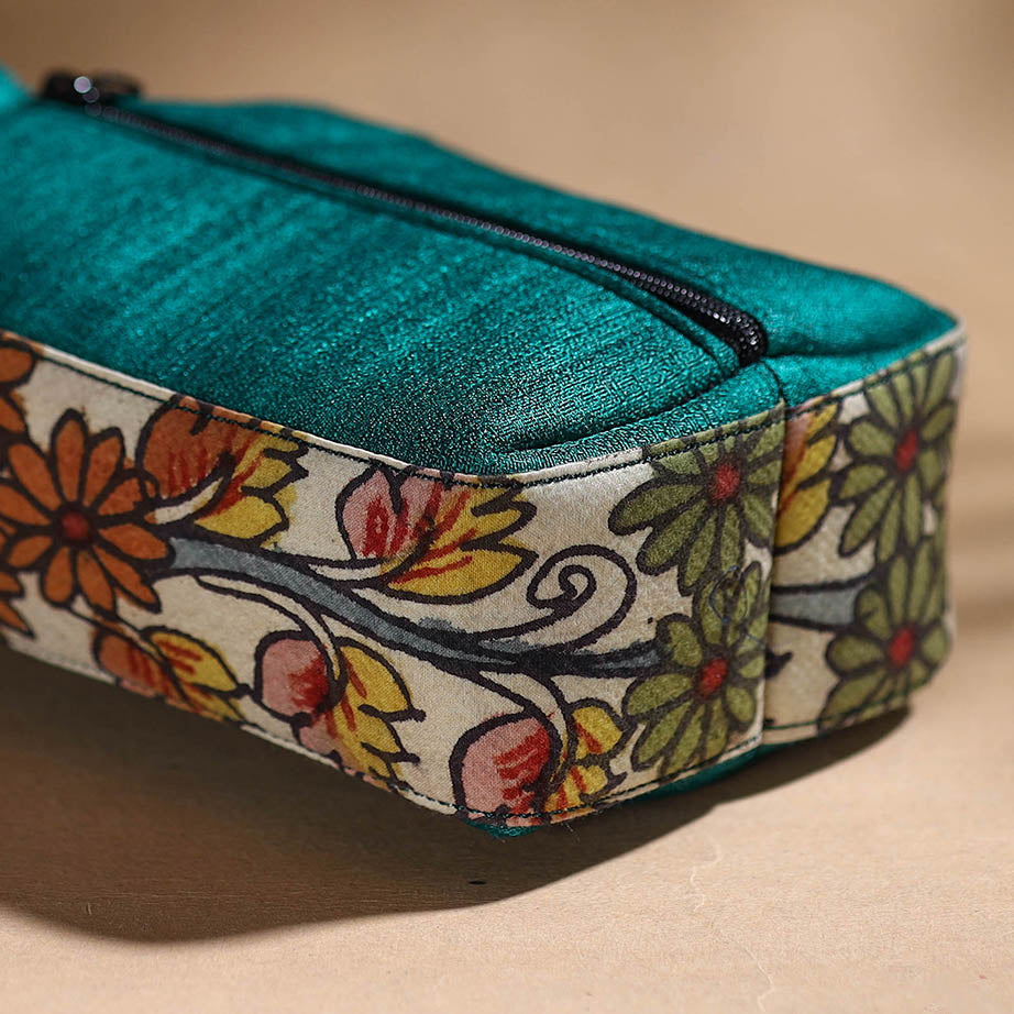 White - Handpainted Kalamkari Multipurpose Cosmetic/Toiletry Bag 08