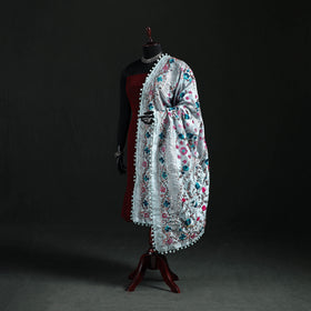 Phulkari Hand Embroidered Chanderi Silk Dupatta 03