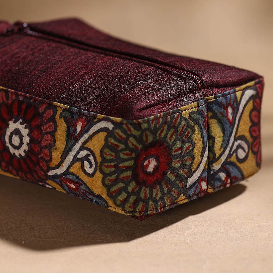 Yellow - Handpainted Kalamkari Multipurpose Cosmetic/Toiletry Bag 09