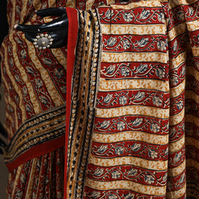 Pedana Hand Block Print Natural Dyed Cotton Kalamkari Saree 41