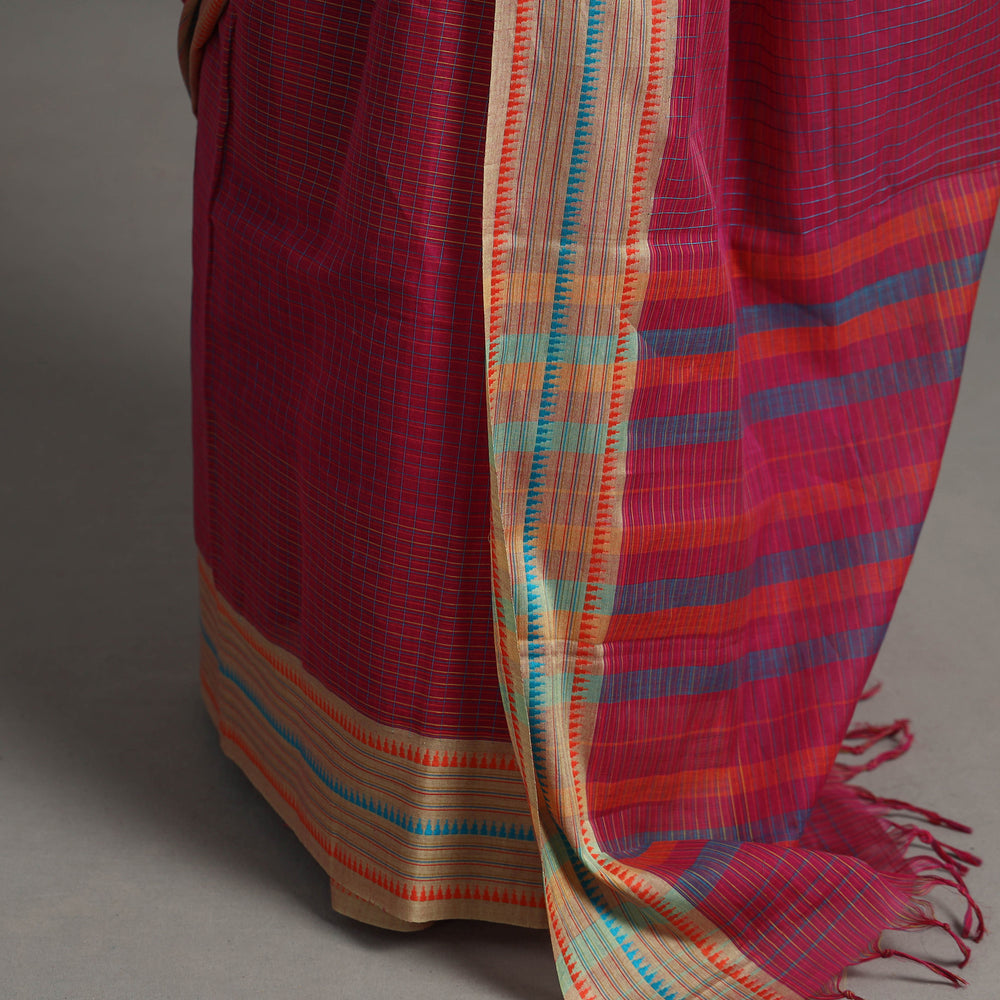 Narayanpet Checks Chakkar Dobby Cotton Handloom Saree 109