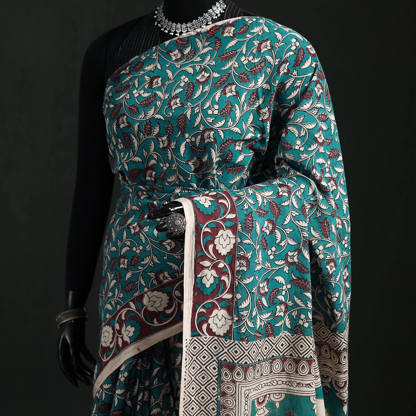 Cotton Saree in Kalamkari Print  24