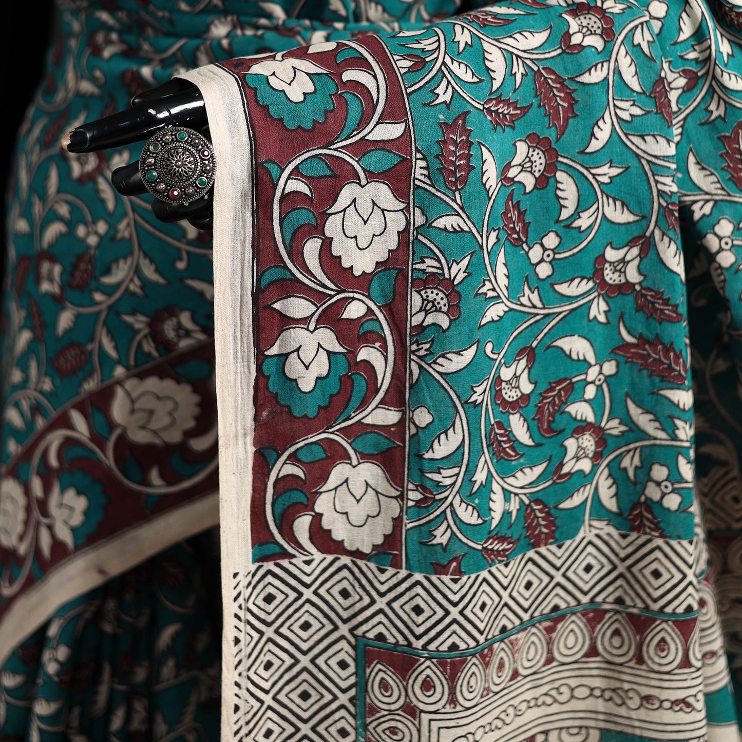 Cotton Saree in Kalamkari Print  24