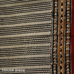 Pedana Hand Block Print Natural Dyed Cotton Kalamkari Saree 41