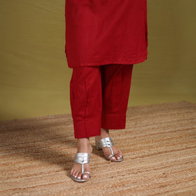 Sequin Work Flex Cotton Plain Straight Kurta with Pant Set for women 06