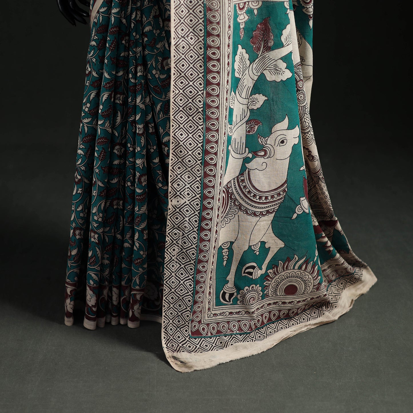 Cotton Saree in Kalamkari Print  24