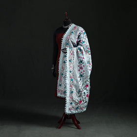 Phulkari Hand Embroidered Chanderi Silk Dupatta 04