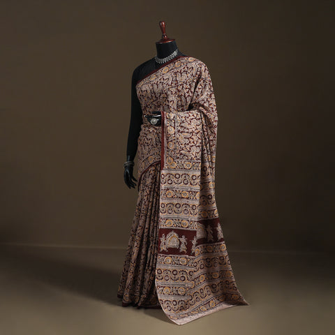 Pedana Hand Block Print Natural Dyed Cotton Kalamkari Saree 42