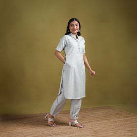 Hand Embroidered Flex Cotton Plain Straight Kurta & Afghani Salwar Set for women 05