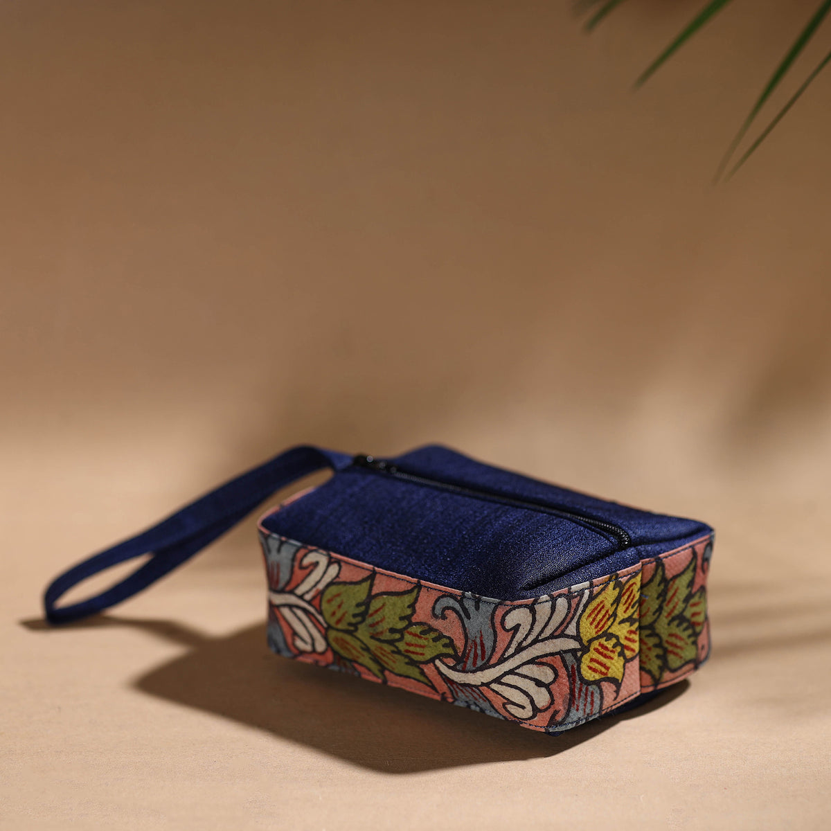 Peach - Handpainted Kalamkari Multipurpose Cosmetic/Toiletry Bag 11