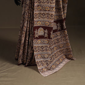 Pedana Hand Block Print Natural Dyed Cotton Kalamkari Saree 42