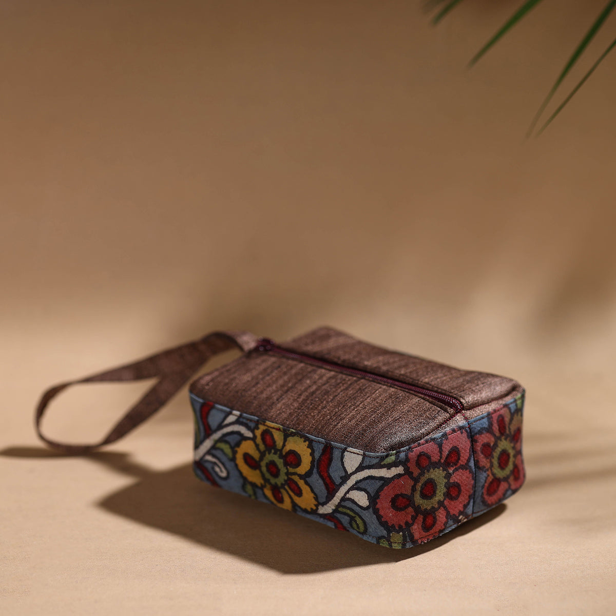 Blue - Handpainted Kalamkari Multipurpose Cosmetic/Toiletry Bag 12