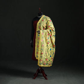 Phulkari Hand Embroidered Chanderi Silk Dupatta 06