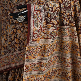 Pedana Hand Block Print Natural Dyed Cotton Kalamkari Saree 43
