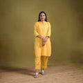 Sequin Work Flex Cotton Plain Straight Kurta with Pant Set for women 09