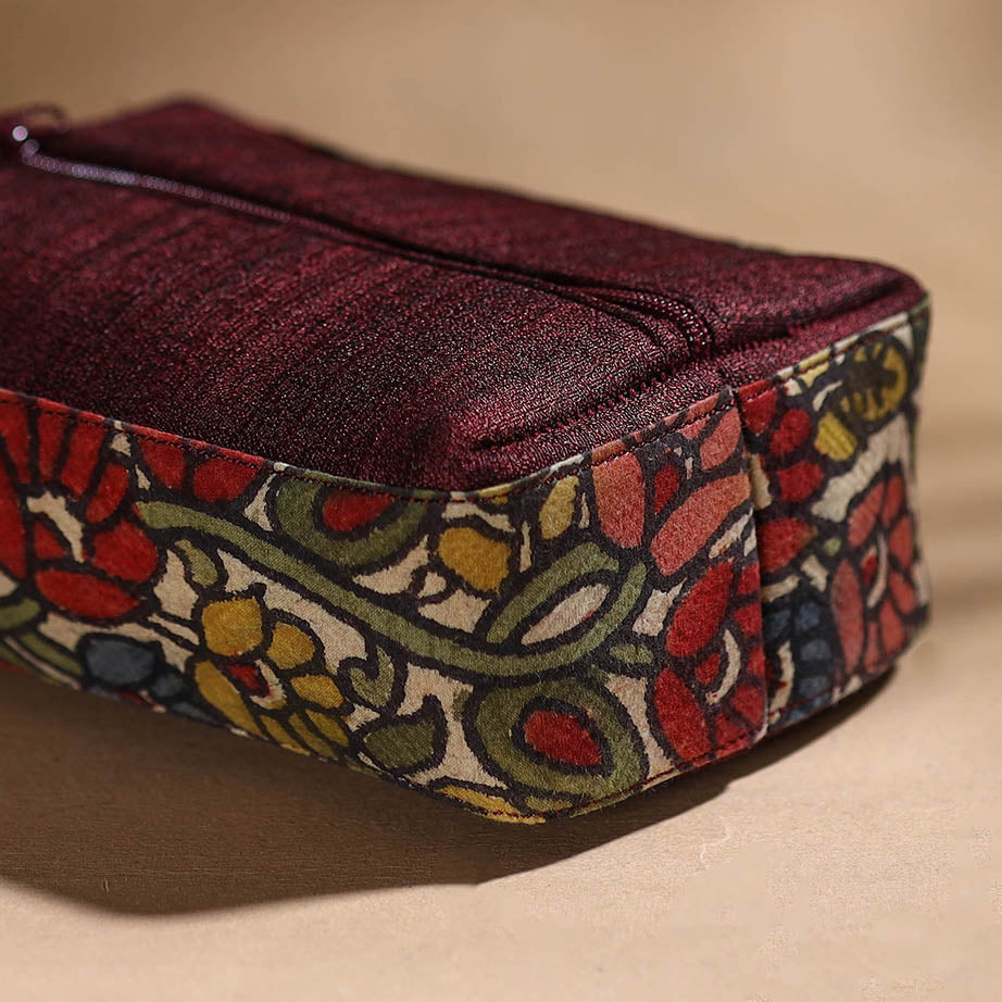 Multicolor - Handpainted Kalamkari Multipurpose Cosmetic/Toiletry Bag 15