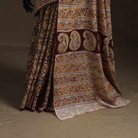 Pedana Hand Block Print Natural Dyed Cotton Kalamkari Saree 43