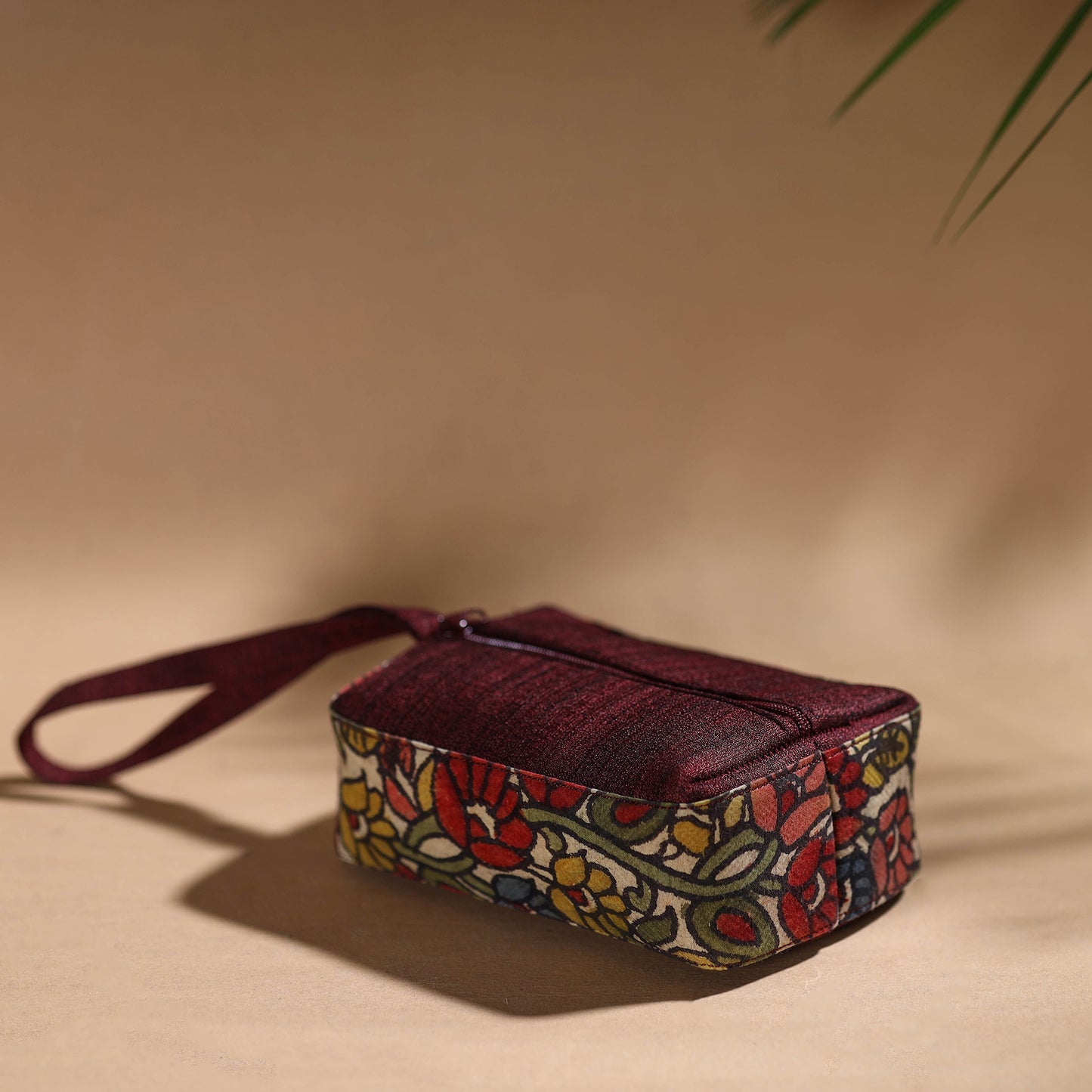 Multicolor - Handpainted Kalamkari Multipurpose Cosmetic/Toiletry Bag 15