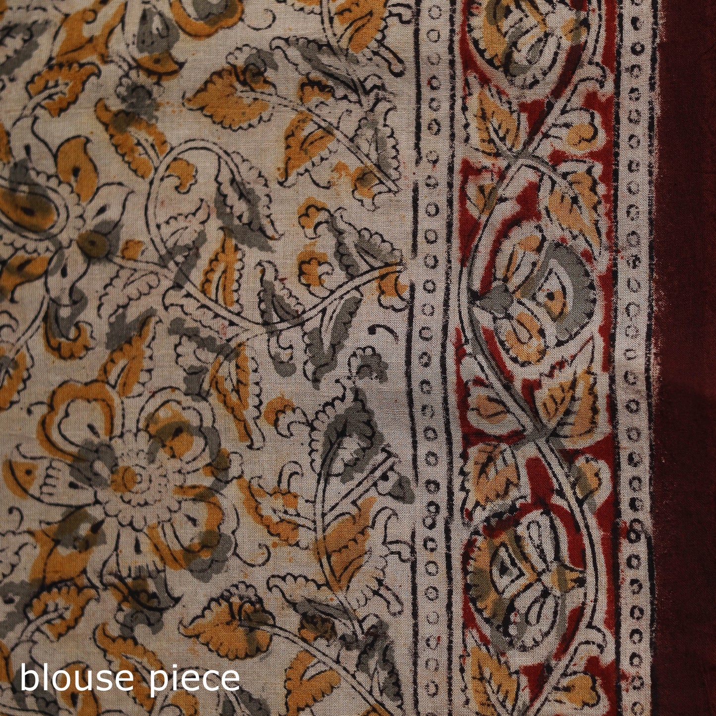 Pedana Hand Block Print Natural Dyed Cotton Kalamkari Saree 43