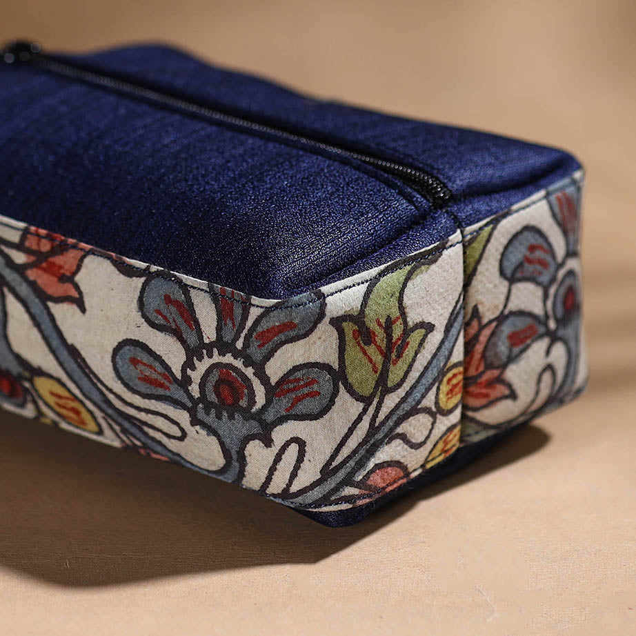 White - Handpainted Kalamkari Multipurpose Cosmetic/Toiletry Bag 16