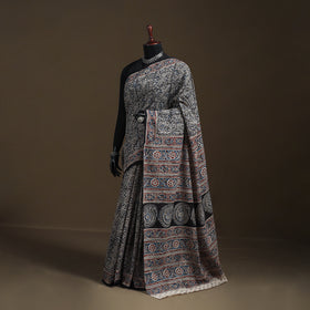 Pedana Hand Block Print Natural Dyed Cotton Kalamkari Saree 44