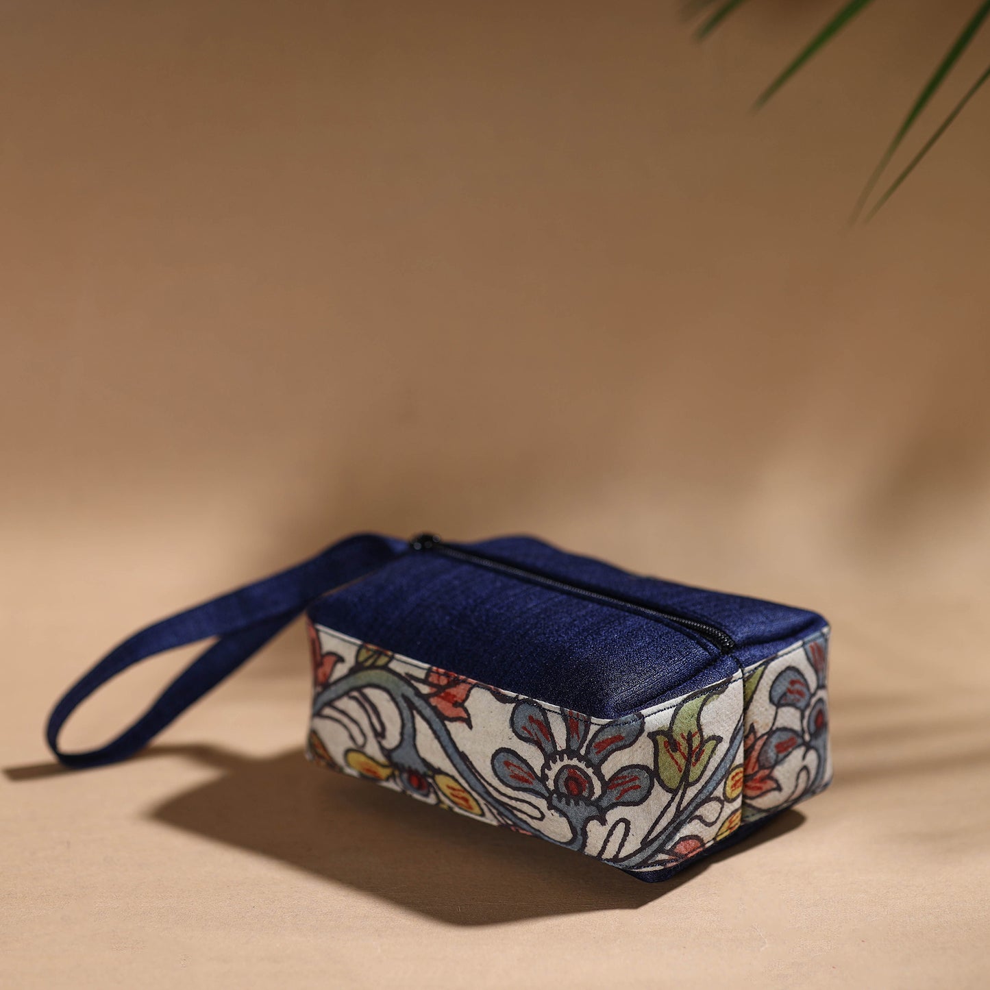 White - Handpainted Kalamkari Multipurpose Cosmetic/Toiletry Bag 16