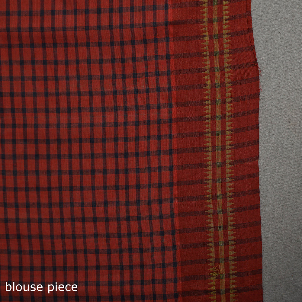 Narayanpet Small Chequered Dobby Cotton Handloom Saree 111