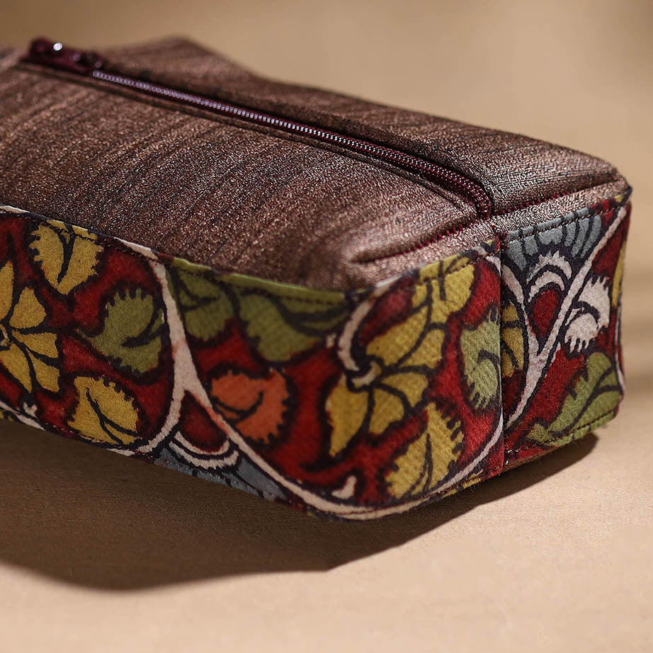 Red - Handpainted Kalamkari Multipurpose Cosmetic/Toiletry Bag 17