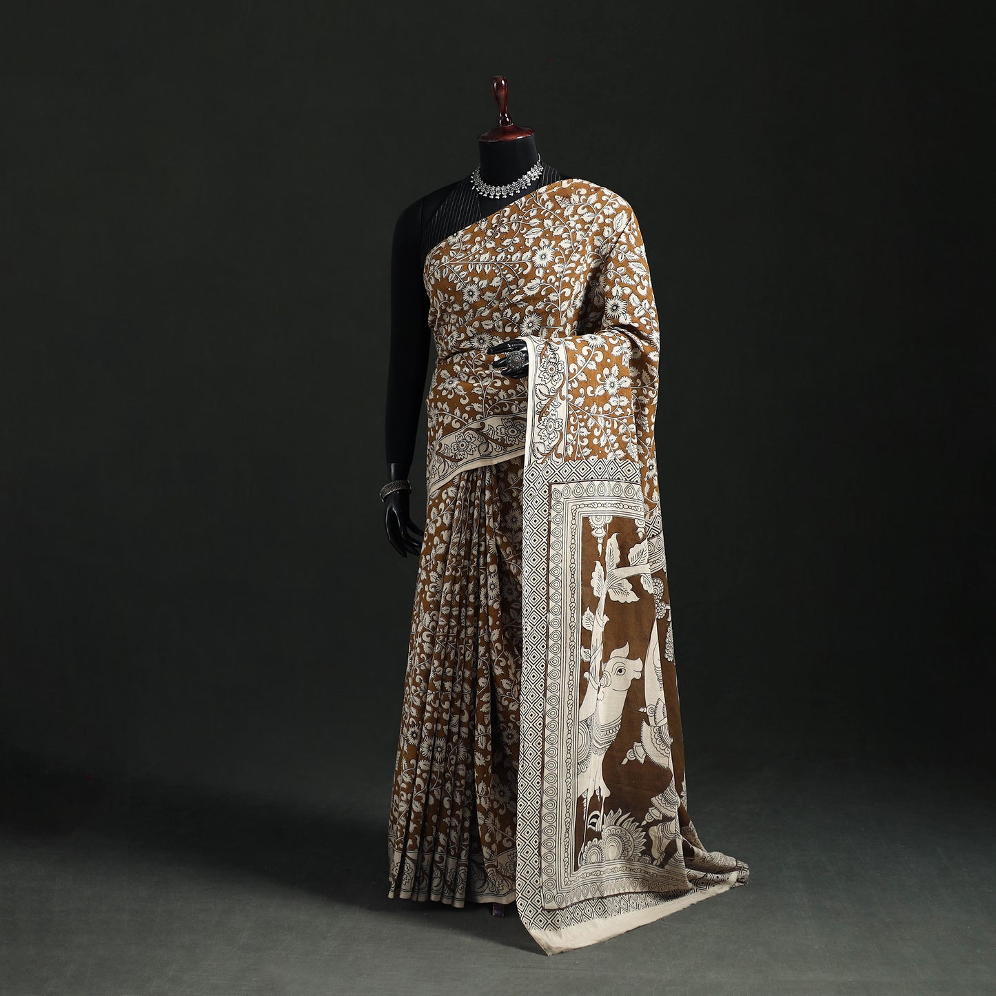 Cotton Saree in Kalamkari Print  27