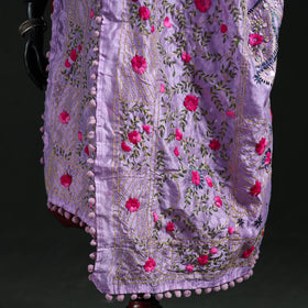 Phulkari Hand Embroidered Chanderi Silk Dupatta 07