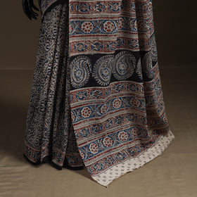 Pedana Hand Block Print Natural Dyed Cotton Kalamkari Saree 44