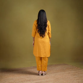 Sequin Work Flex Cotton Plain Straight Kurta with Pant Set for women 13