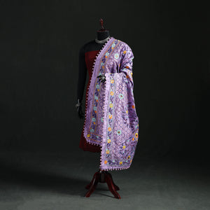 Phulkari Hand Embroidered Chanderi Silk Dupatta 09