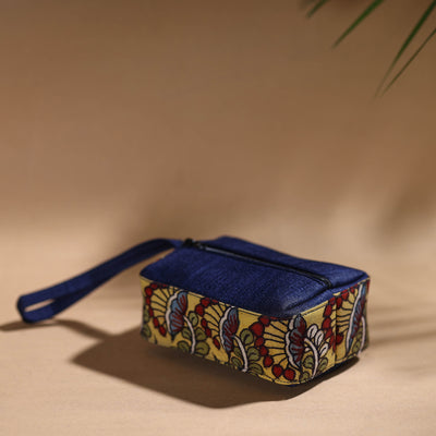 Yellow - Handpainted Kalamkari Multipurpose Cosmetic/Toiletry Bag 20