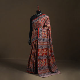 Pedana Hand Block Print Natural Dyed Cotton Kalamkari Saree 46