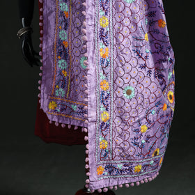 Phulkari Hand Embroidered Chanderi Silk Dupatta 09