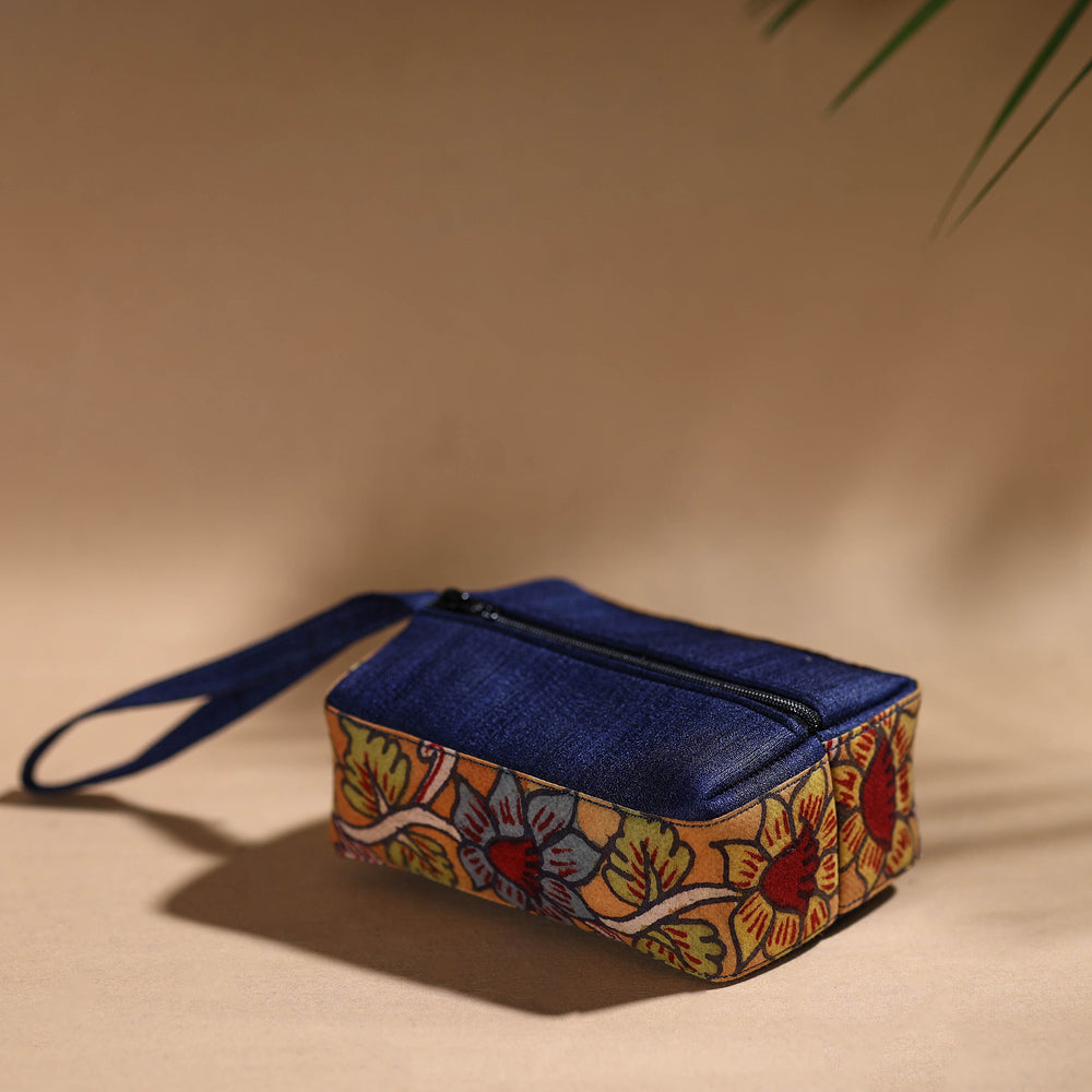 Blue - Handpainted Kalamkari Multipurpose Cosmetic/Toiletry Bag 21