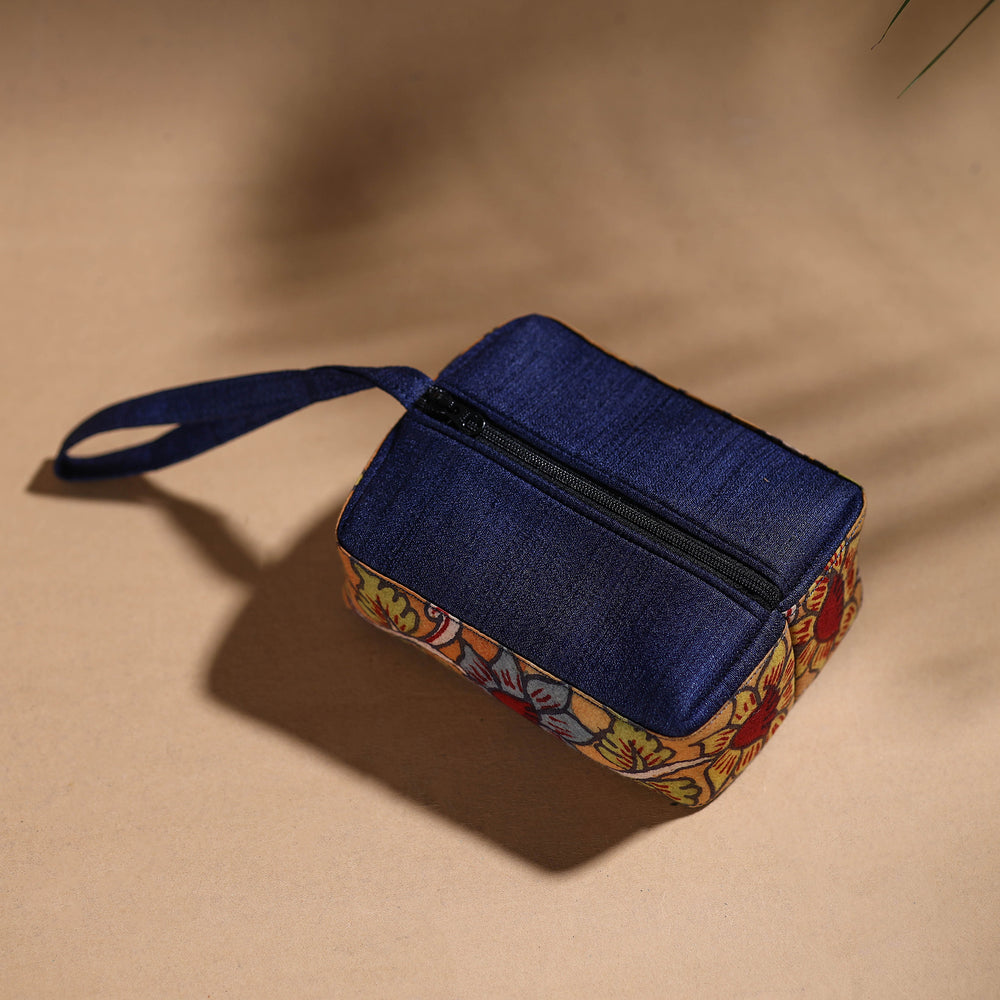 Blue - Handpainted Kalamkari Multipurpose Cosmetic/Toiletry Bag 21