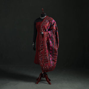 Phulkari Hand Embroidered Chanderi Silk Dupatta 10