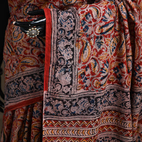 Pedana Hand Block Print Natural Dyed Cotton Kalamkari Saree 46