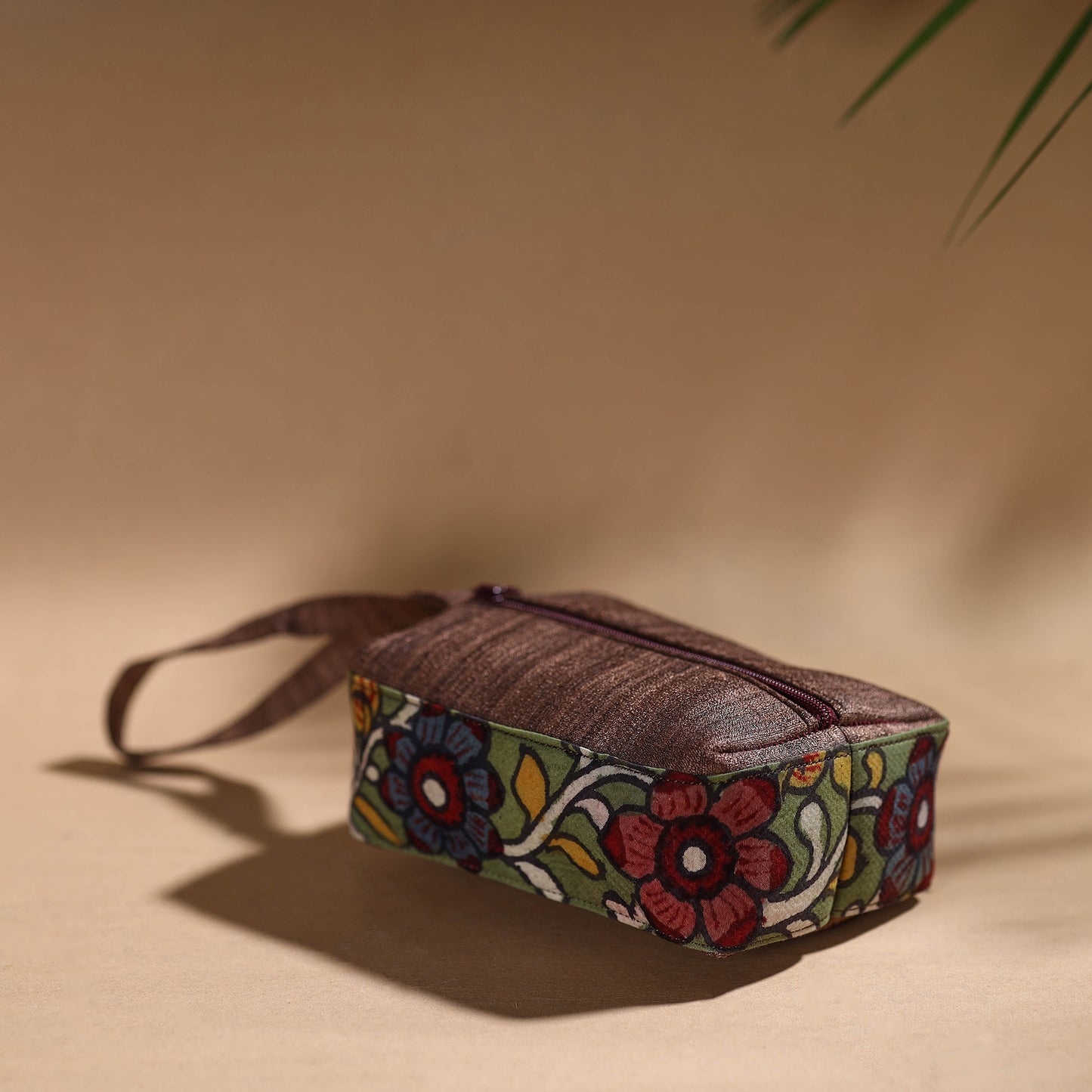 Green - Handpainted Kalamkari Multipurpose Cosmetic/Toiletry Bag 22