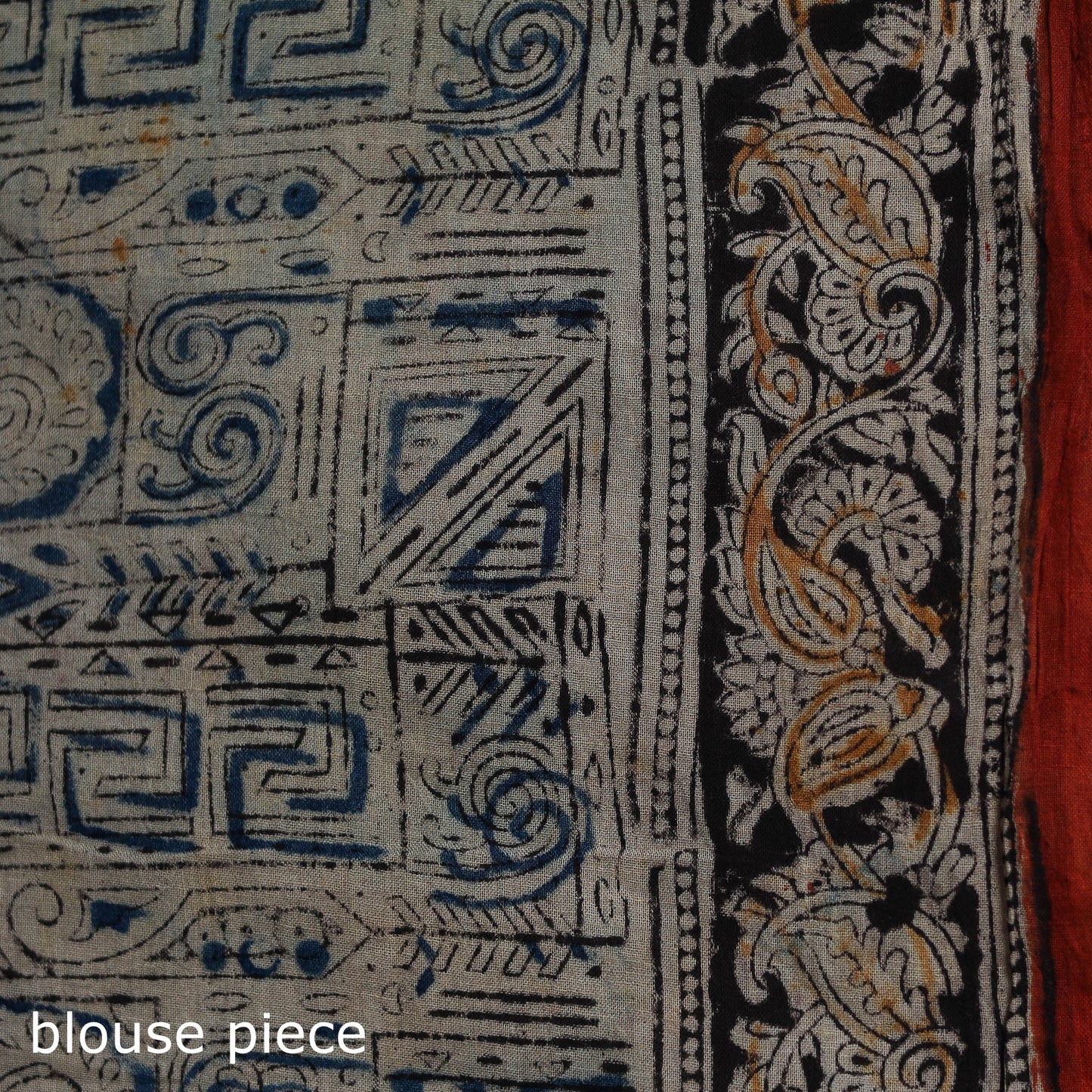 Pedana Hand Block Print Natural Dyed Cotton Kalamkari Saree 46
