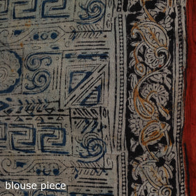Pedana Hand Block Print Natural Dyed Cotton Kalamkari Saree 46