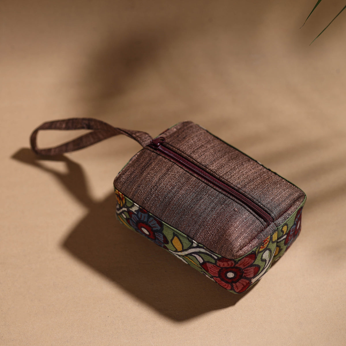 Green - Handpainted Kalamkari Multipurpose Cosmetic/Toiletry Bag 22