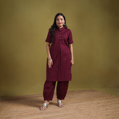 Hand Embroidered Flex Cotton Plain Straight Kurta & Afghani Salwar Set for women 04