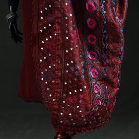 Phulkari Hand Embroidered Chanderi Silk Dupatta 10