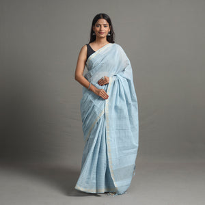 Blue - Narayanpet Mini Gradient Dobby Cotton Handloom Saree 114