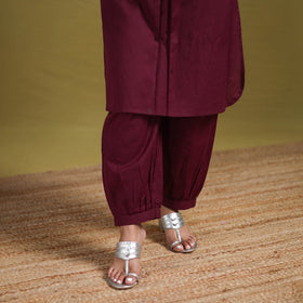 Hand Embroidered Flex Cotton Plain Straight Kurta & Afghani Salwar Set for women 04