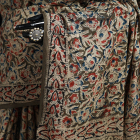 Pedana Hand Block Print Natural Dyed Cotton Kalamkari Saree 47